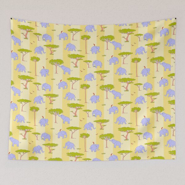 Item preview, Purple elephants in the savannah designed and sold by kobyakov.