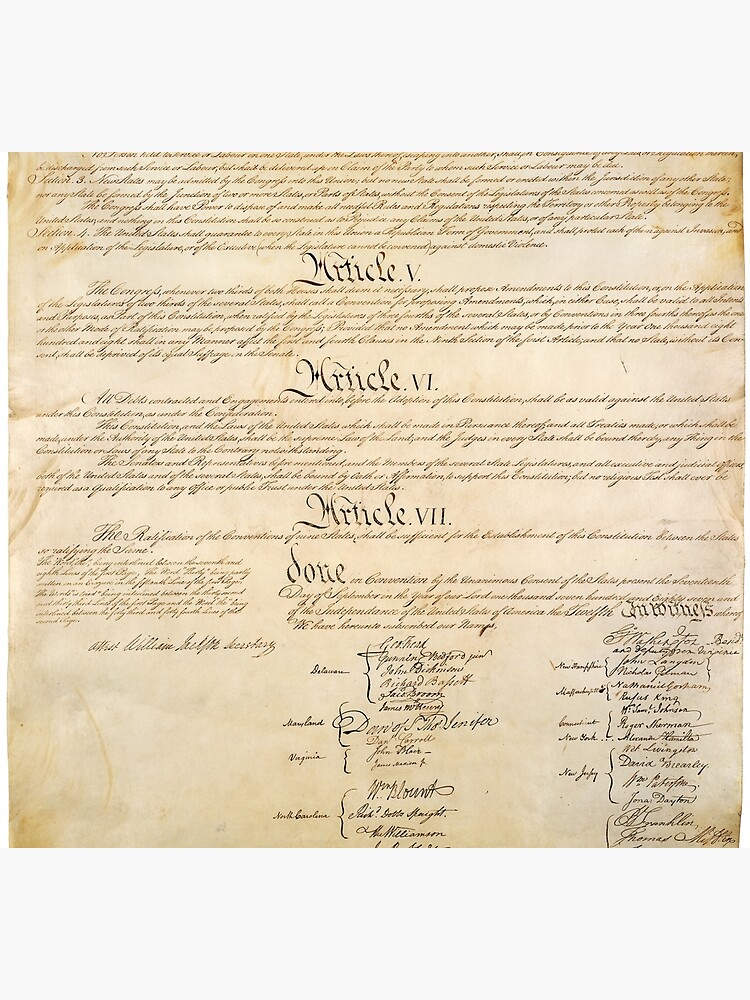 Disover Original Signature Page of the United States Constitution Page 4 of 4 Socks