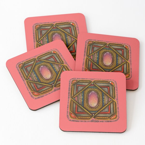 Item preview, SQUARE MANDALA coaster designed and sold by Hagar Cohen.