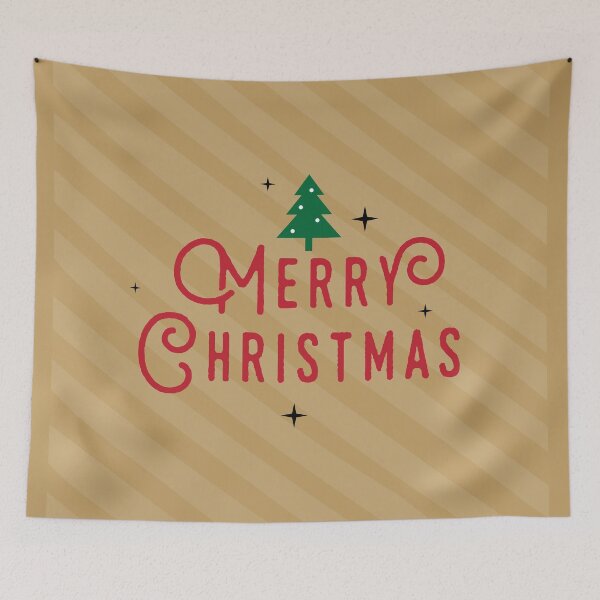 Item preview, Retro Merry Christmas on Kraft Striped Background designed and sold by machare.