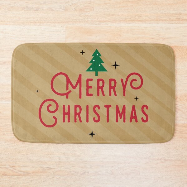 Item preview, Retro Merry Christmas on Kraft Striped Background designed and sold by machare.