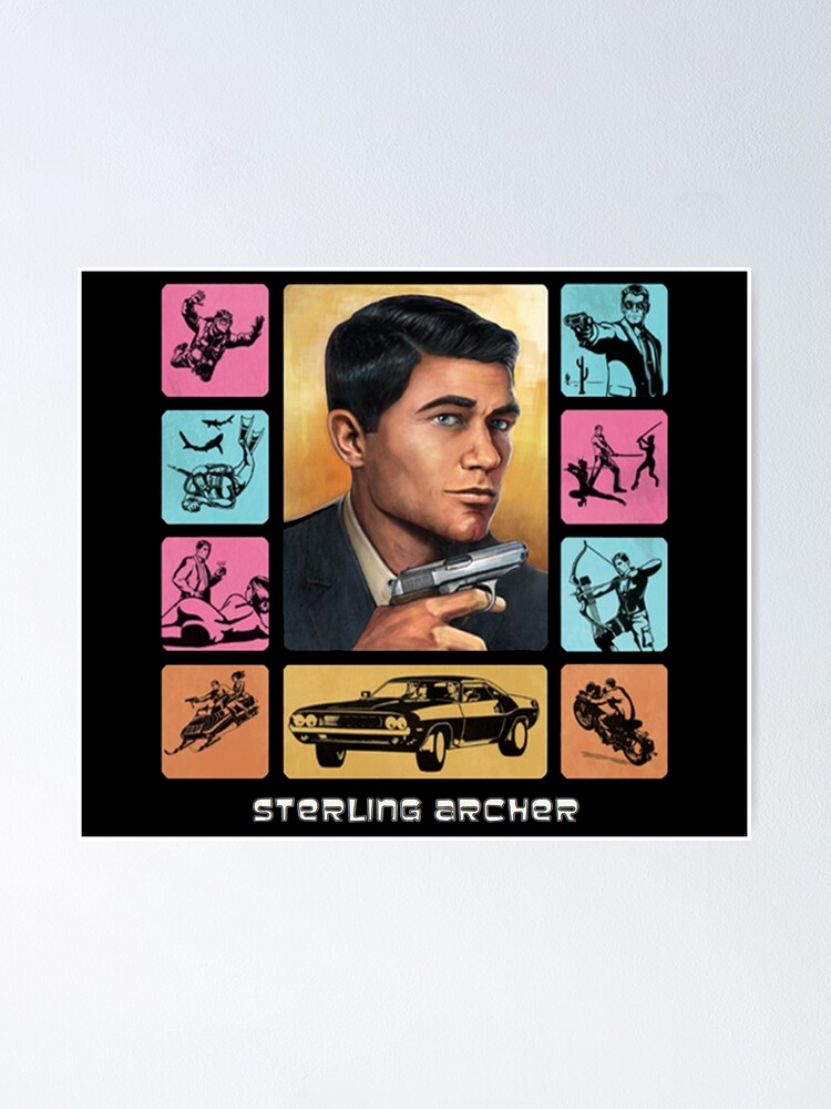 COLLAGE POSTER 24" X 36"  STERLING ARCHER ARCHER TV SERIES 