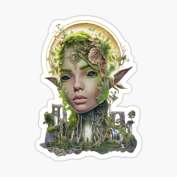 Vista previa del artículo con la obra «Natsu Dryad un espíritu del bosque de verano», diseñado y vendido por barrettbiggers.