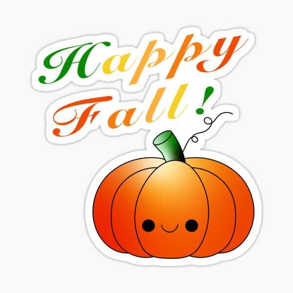 Item preview, Happy fall Kawaii pumpkin designed and sold by Ashley G Studio.