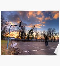 Hoops At Sunset Poster