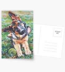 German Shepherd Fine Art Painting Postcards