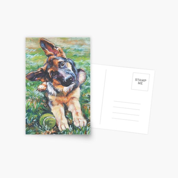 German Shepherd Fine Art Painting Postcard