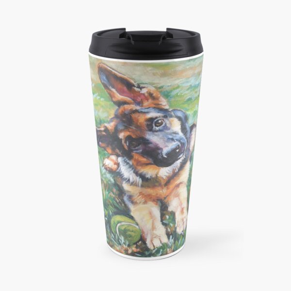 German Shepherd Fine Art Painting Travel Mug