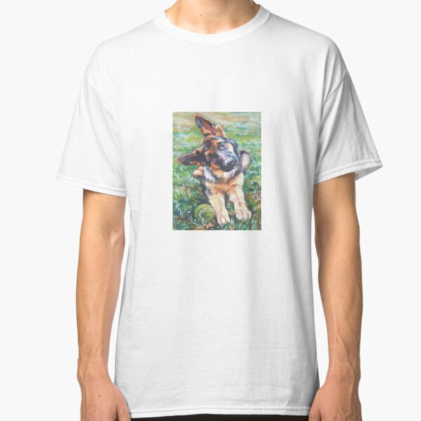 German Shepherd Fine Art Painting Classic T-Shirt