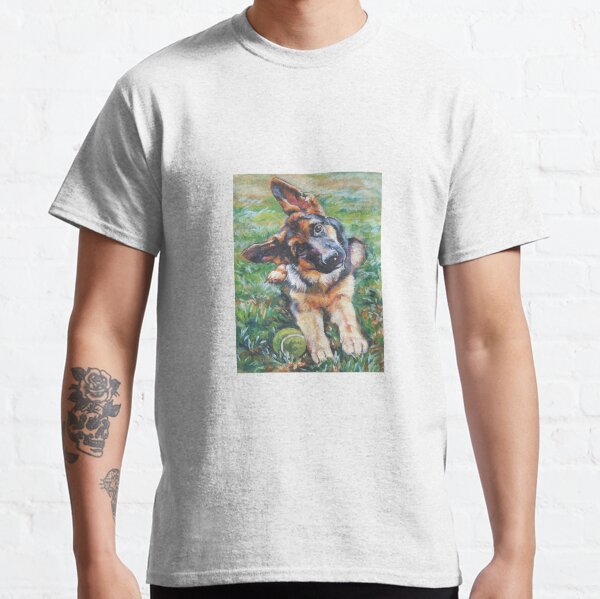 German Shepherd Fine Art Painting Classic T-Shirt
