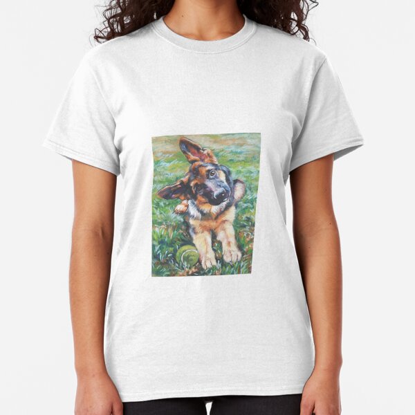 German Shepherd Fine Art Painting Classic T-Shirt