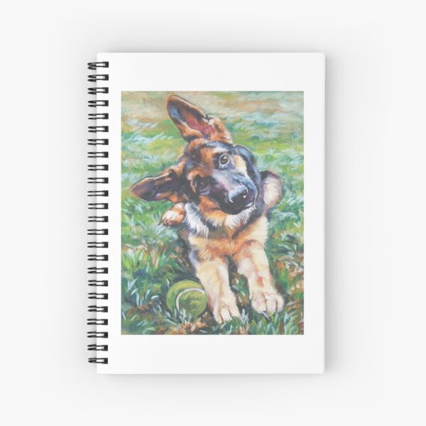 German Shepherd Fine Art Painting Spiral Notebook