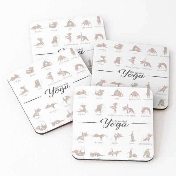 Item preview, Cute mice doing yoga designed and sold by AnimalDoodles.