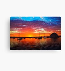 Sailboats At Sunset Canvas Print
