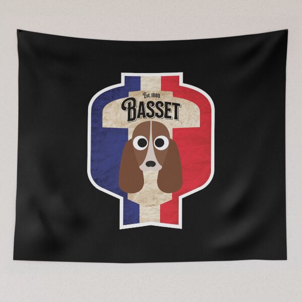 Item preview, Basset Hound Dog - Distressed French Tricolore Basset Beer Label Design designed and sold by DoggyStyles.