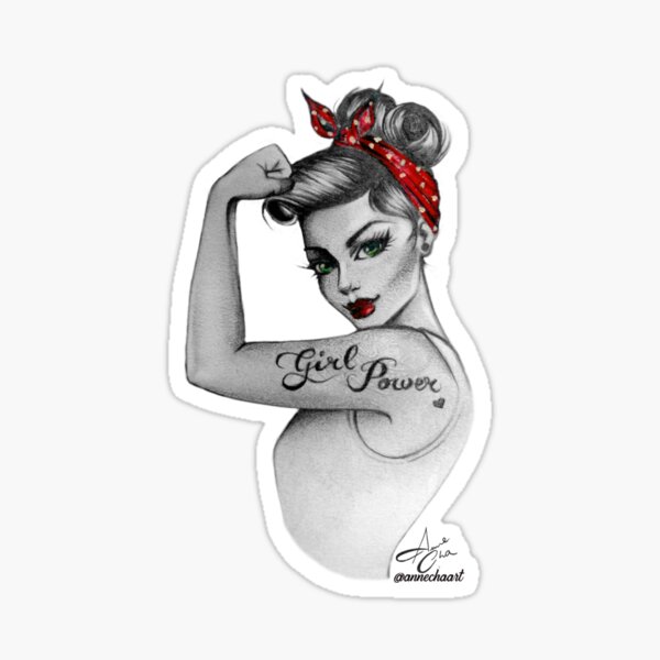 Item preview, Girl Power by Anne Cha Modern Rosie the Riveter designed and sold by Anne Chachignon.