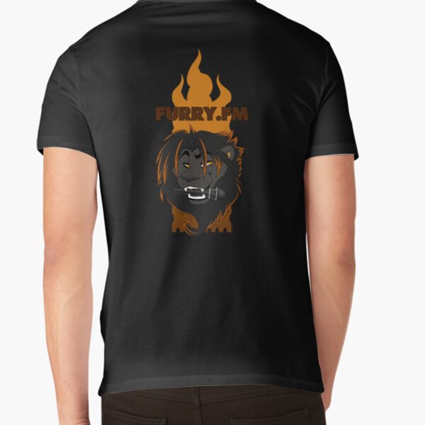 Furry.FM Flame T-Shirt mit V-Ausschnitt