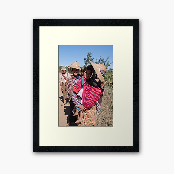 Heading home from the fields Framed Art Print
