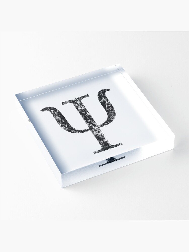 Thumbnail 3 of 5, Acrylic Block, Psi Greek Letter Symbol Grunge Style designed and sold by Garaga.