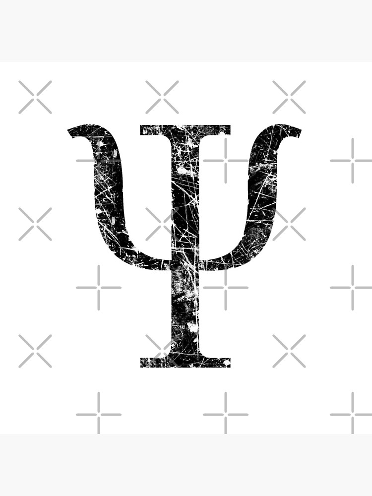 Thumbnail 5 of 5, Acrylic Block, Psi Greek Letter Symbol Grunge Style designed and sold by Garaga.