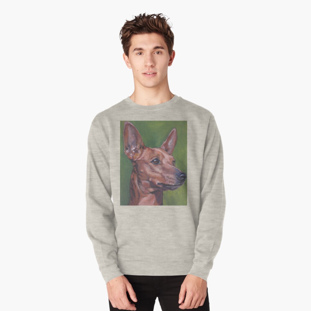 "Miniature Pinscher Fine Art Painting" Pullover Sweatshirt ...