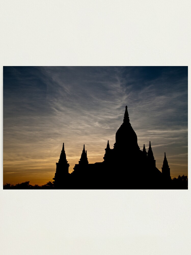 Alternate view of Bagan Temple at sunset Photographic Print