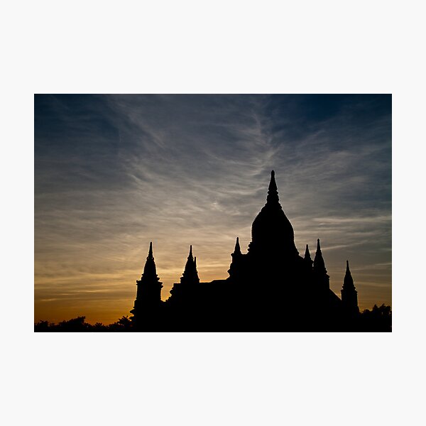 Bagan Temple at sunset Photographic Print