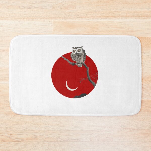 Item preview, Japanese Flag - Long-eared Owl on Bare Tree Branch designed and sold by weavernap.