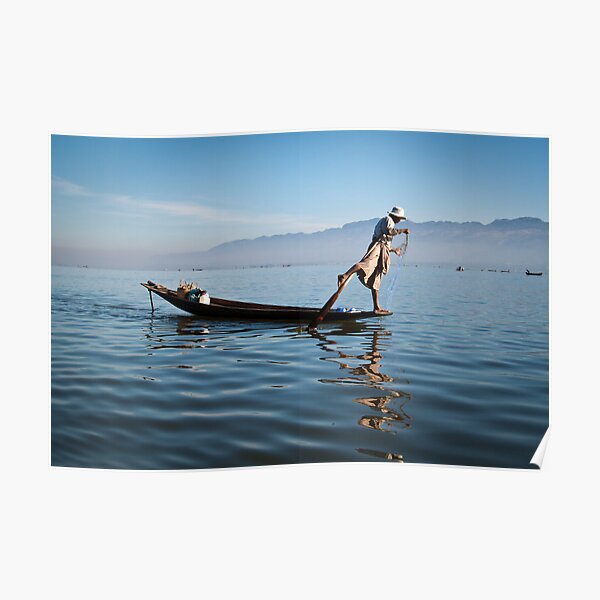 Fishing on Inle Lake Poster