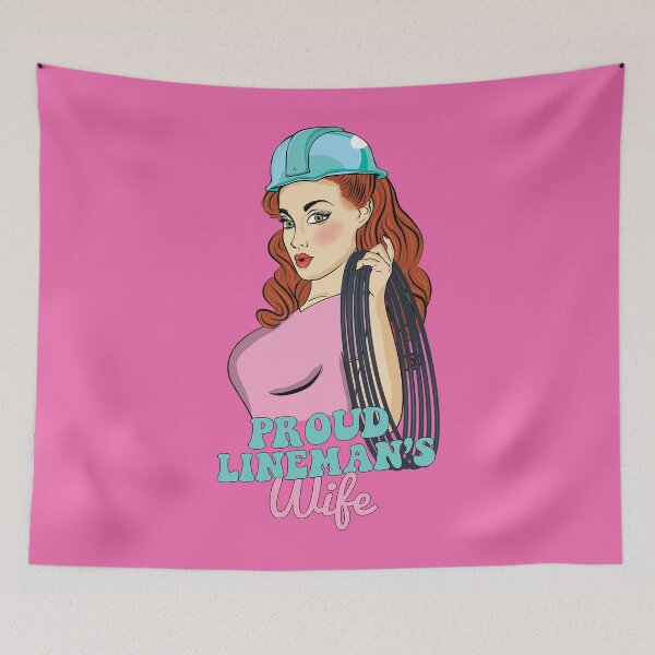 Item preview, Lineman Wife Cartoon Electrician Gift designed and sold by MrEddie10.
