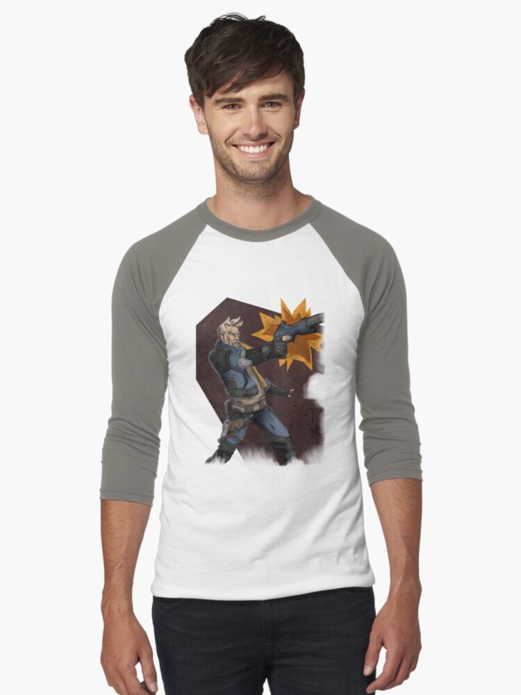 Thumbnail 1 of 3, Baseball ¾ Sleeve T-Shirt, Zane Flynt "The Operative" designed and sold by Akrisconcept.