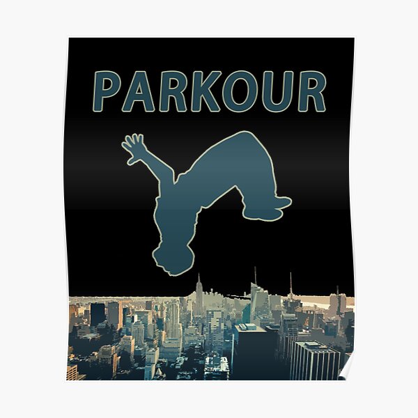 Kids Parkour Posters Redbubble - how to backflip on parkour roblox