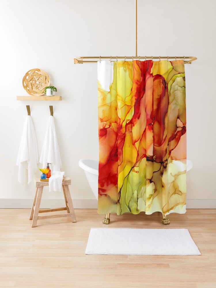 autumn fabric shower curtain