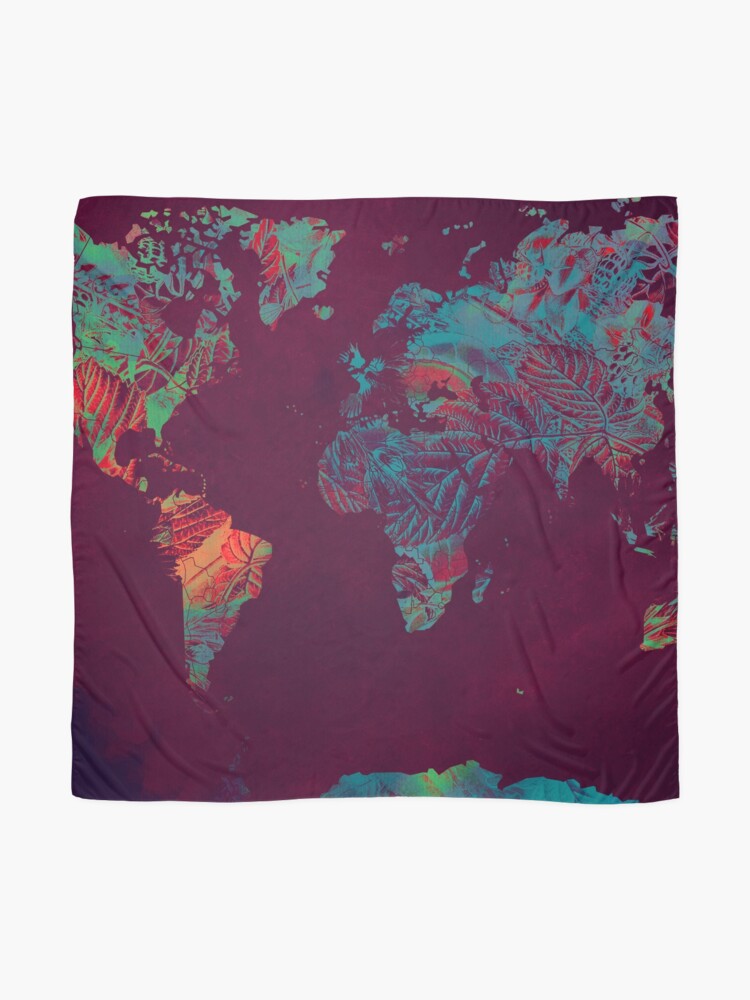 Alternate view of world map blue red #map #worldmap Scarf