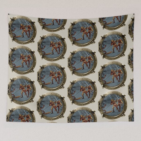 Item preview, Porthole View of Vintage Helmet Divers and an Eel designed and sold by urmaddad.