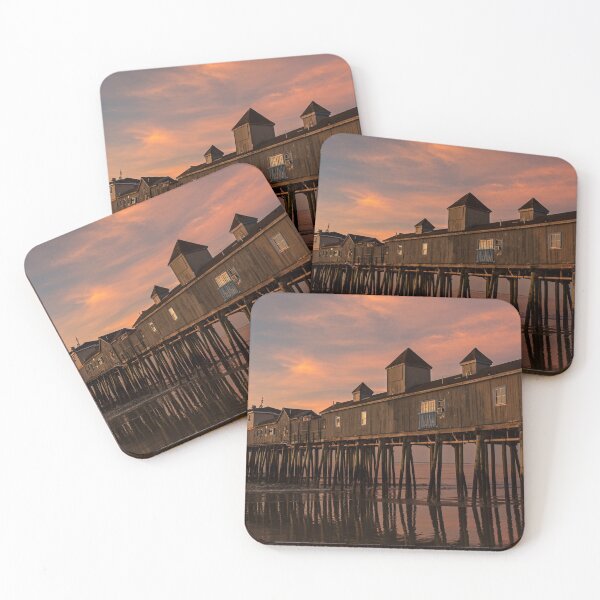Item preview, Sunrise on Old Orchard Beach Pier Maine designed and sold by WayneOxfordPh.