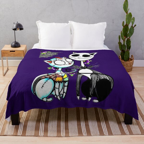 Item preview, Cute Cat Jack Skellington and Sally designed and sold by amethystdesign.