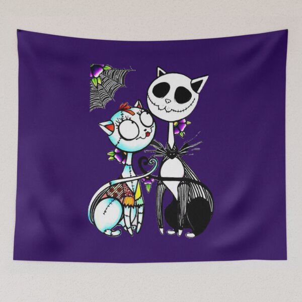 Item preview, Cute Cat Jack Skellington and Sally  designed and sold by amethystdesign.