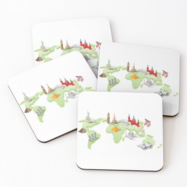 Item preview, 3D World Famous Landmarks Map Touristic attractions designed and sold by mashmosh.