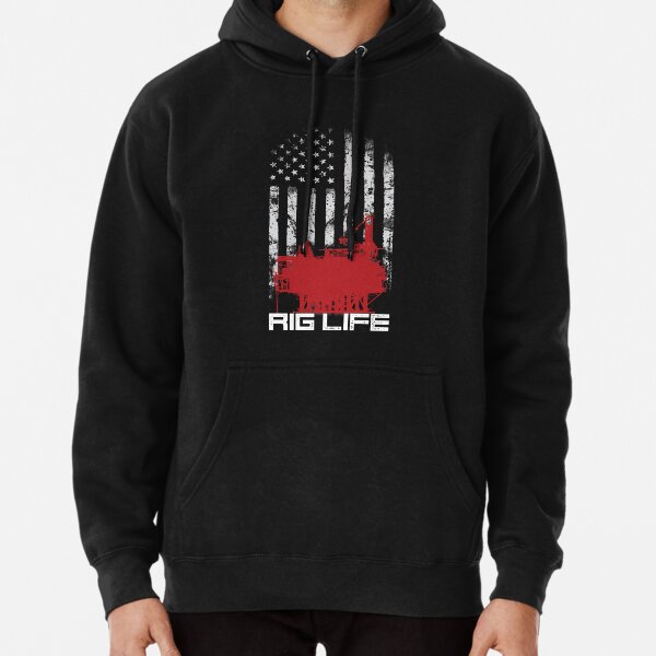 Roughneck Oil Rig American Flag  Pullover Hoodie for Sale by MrEddie10