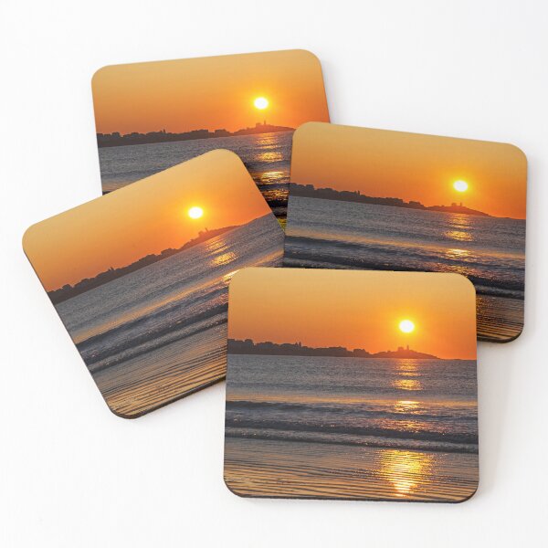 Item preview, Sunrise over Long Sands Beach and the Nubble Lighthouse York Maine designed and sold by WayneOxfordPh.