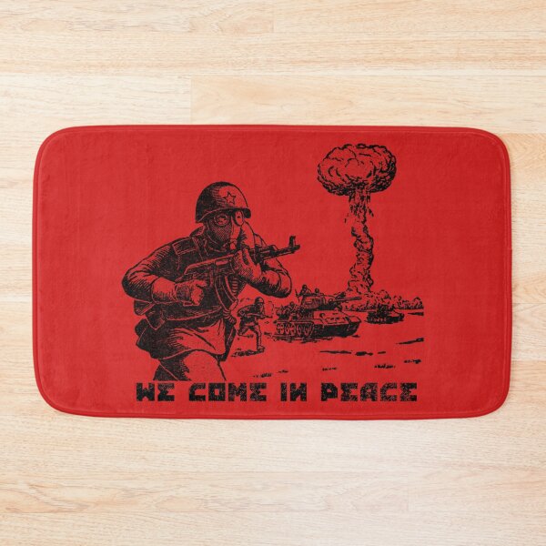 Item preview, We come in peace - retro futuristic soviet propaganda designed and sold by pignpix.