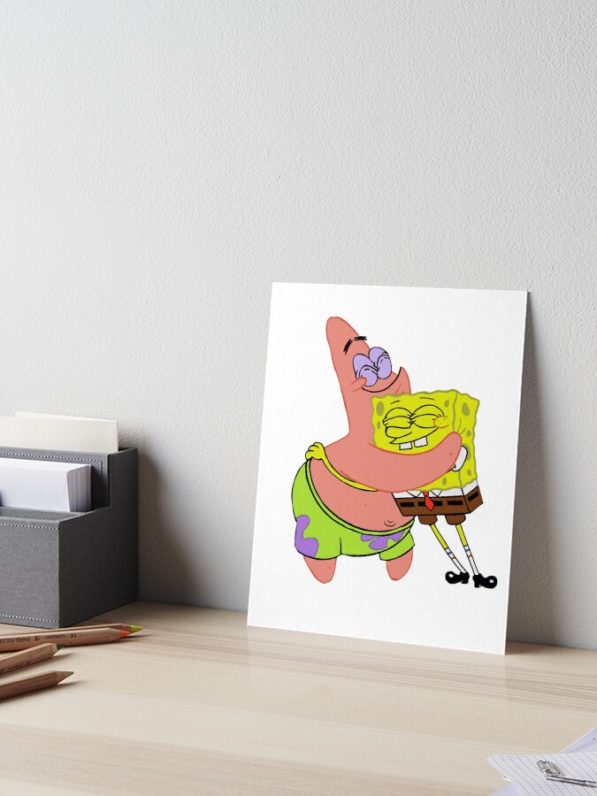 Patrick And Sponge Bob Hug Art Board Print By Maurelle Redbubble