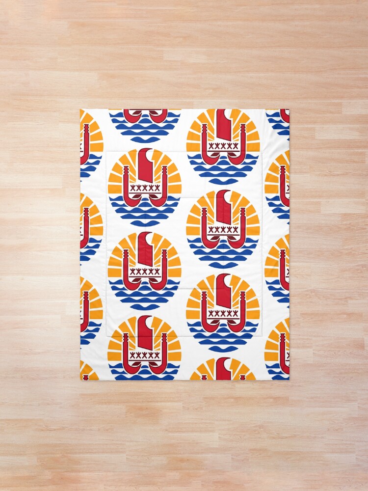 Alternate view of French Polynesia Coat of Arms Comforter