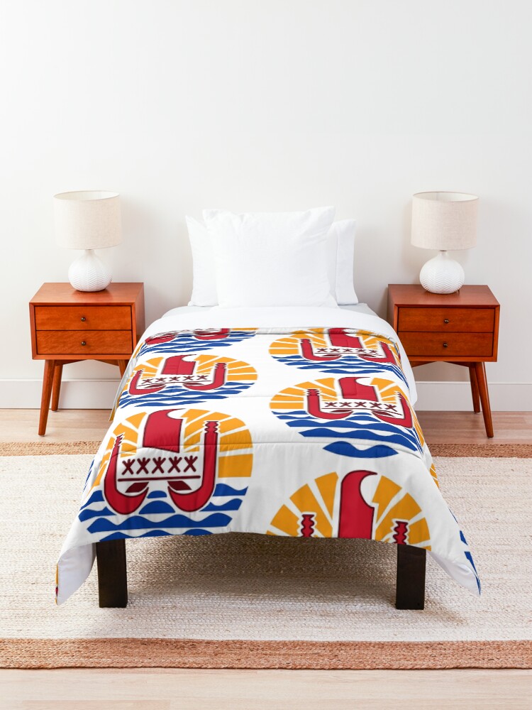 Alternate view of French Polynesia Coat of Arms Comforter