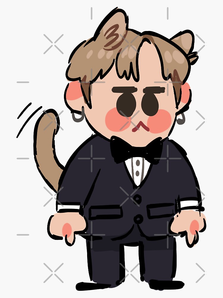 Bts Min Yoongisuga Kitty Sticker Sticker By Hikka Redbubble 4563