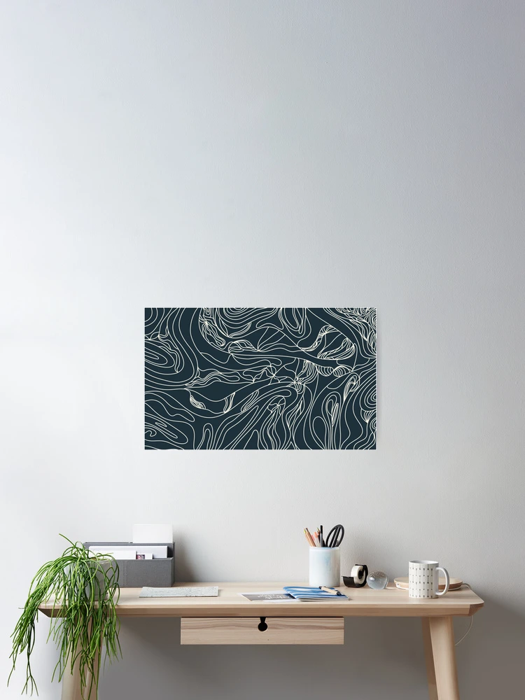 Thumbnail 2 of 3, Poster, Blue lines designed and sold by FunkyPattern.