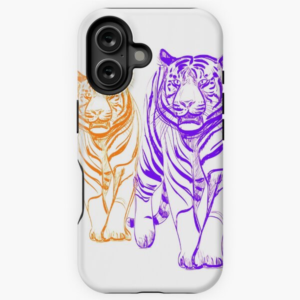 Aperçu de l'œuvre Tigres violet et orange créée et vendue par QCuLT.