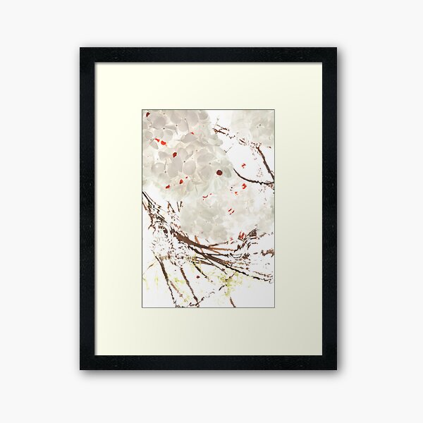 Snow Leaves Framed Art Print