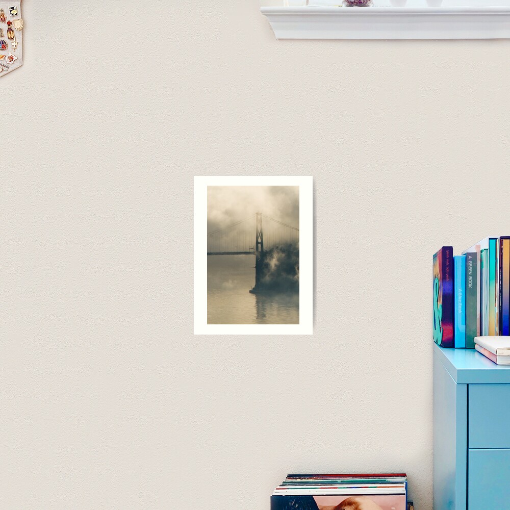 Lions Gate Bridge in Fog Art Print